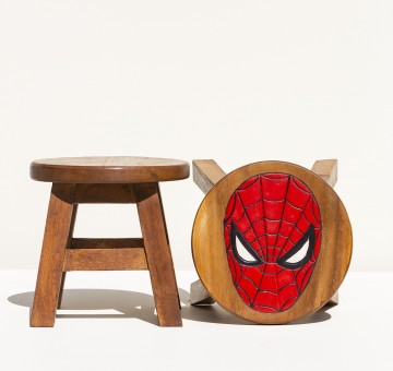 Hand Crafted Stool Spiderman