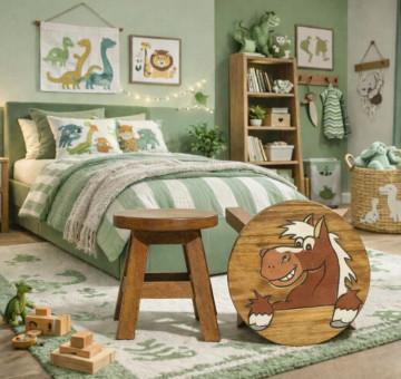 Hand Crafted Stool Happy Pony