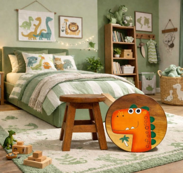 Hand Crafted Stool Goofy Dinosaur