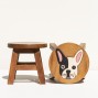 Hand Crafted Stool Boston Terrier