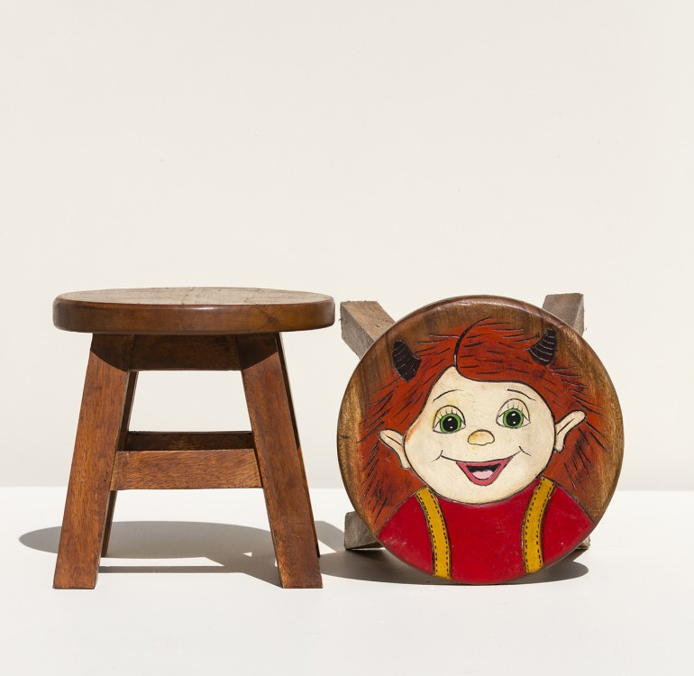 Hand Crafted Stool Happy Troll