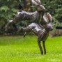 Hand Crafted Metal Springing Hare