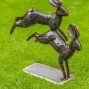 Hand Crafted Metal Springing Hare