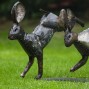 Hand Crafted Metal Springing Hare