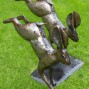 Hand Crafted Metal Springing Hare