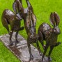 Hand Crafted Metal Springing Hare