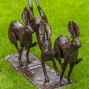 Hand Crafted Metal Springing Hare