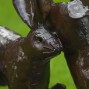 Hand Crafted Metal Springing Hare