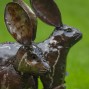 Hand Crafted Metal Springing Hare