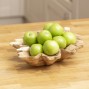 Carved Wooden Oak Leaf Bowl