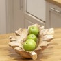 Carved Wooden Oak Leaf Bowl