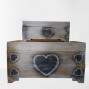 Wooden carved Heart Chest