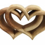 Hand carved Triple entwinned wooden heart