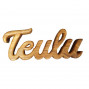 carved wooden word art Teulu
