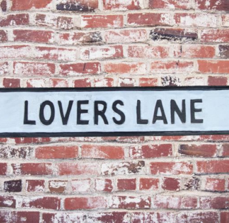 Lovers Lane Wooden Street Sign