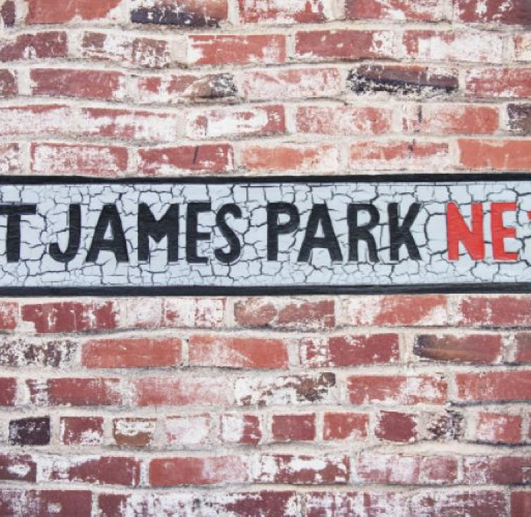 St James Park Stadium Wooden Football Street Sign