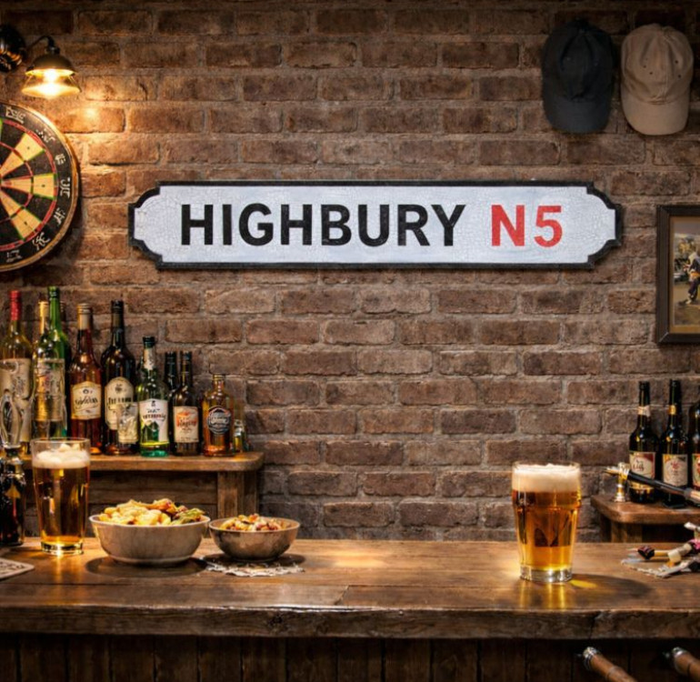 Highbury Wooden Street Sign