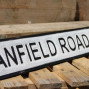 Anfield Road Wooden Street Sign