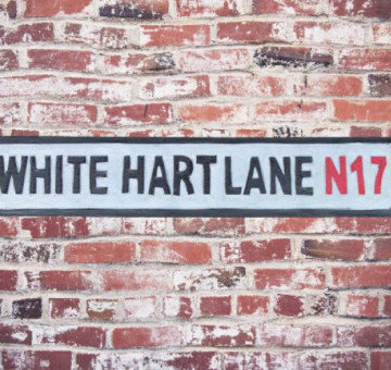 White Hart Lane Stadium Wooden Street Sign