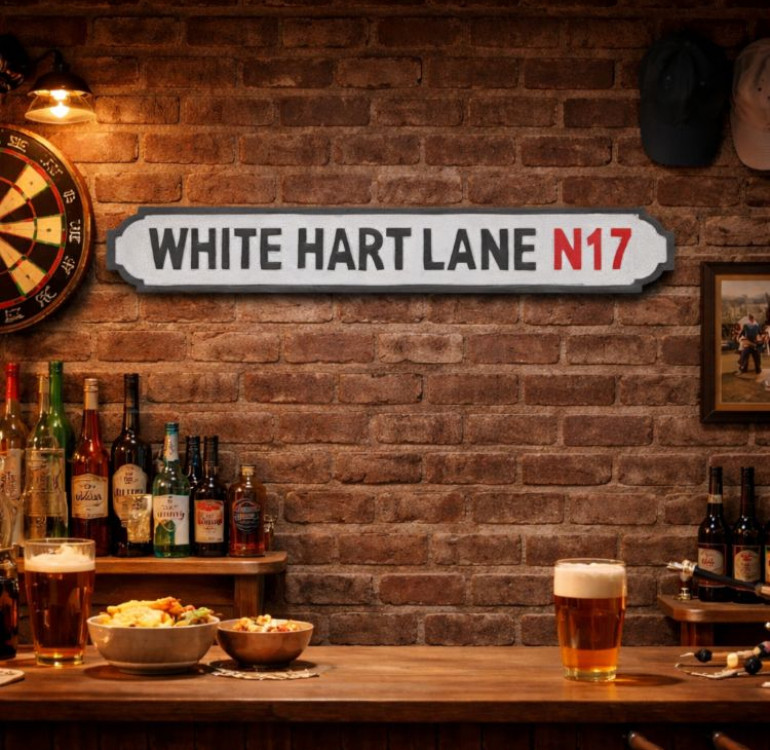 White Hart Lane Stadium Wooden Street Sign