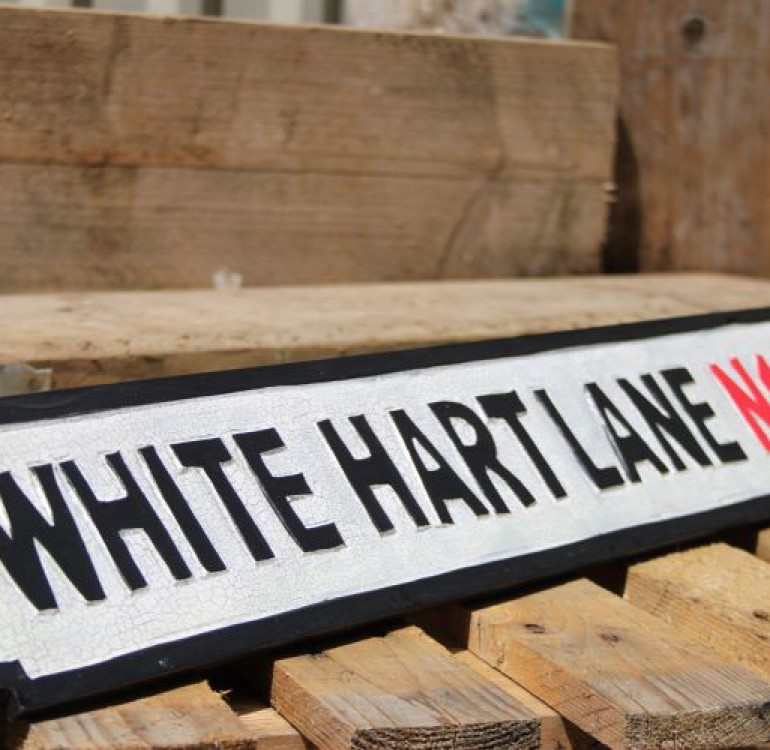 White Hart Lane Stadium Wooden Street Sign