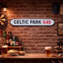 Celtic Park Stadium Wooden Street Sign