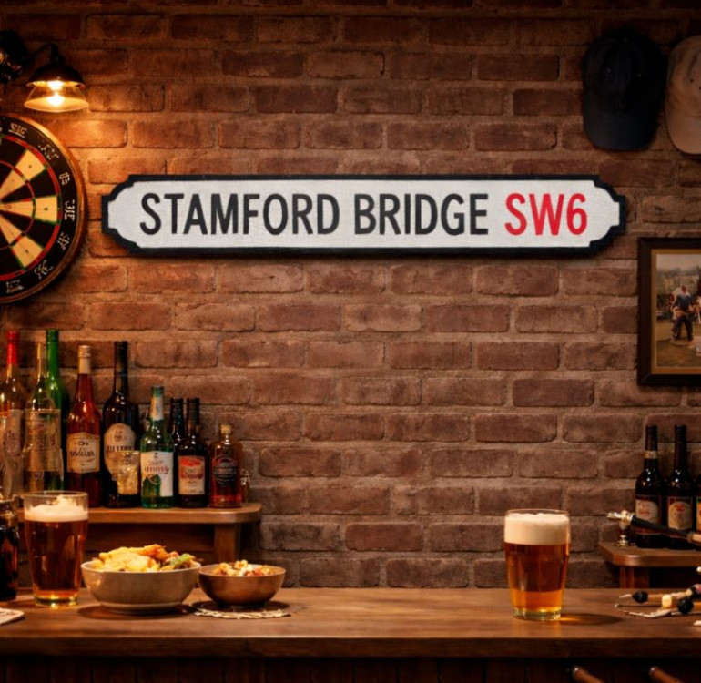 Stamford Bridge Wooden Street Sign