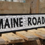 Maine Road Wooden Street Sign