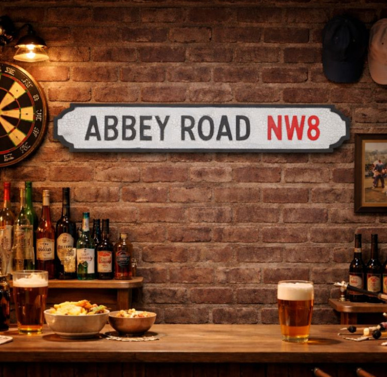 Abbey Road Wooden Street Sign