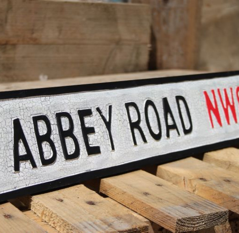 Abbey Road Wooden Street Sign