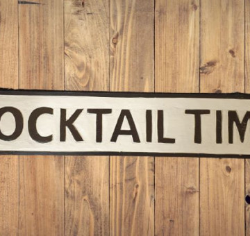 Cocktail Time Wooden Bar Sign